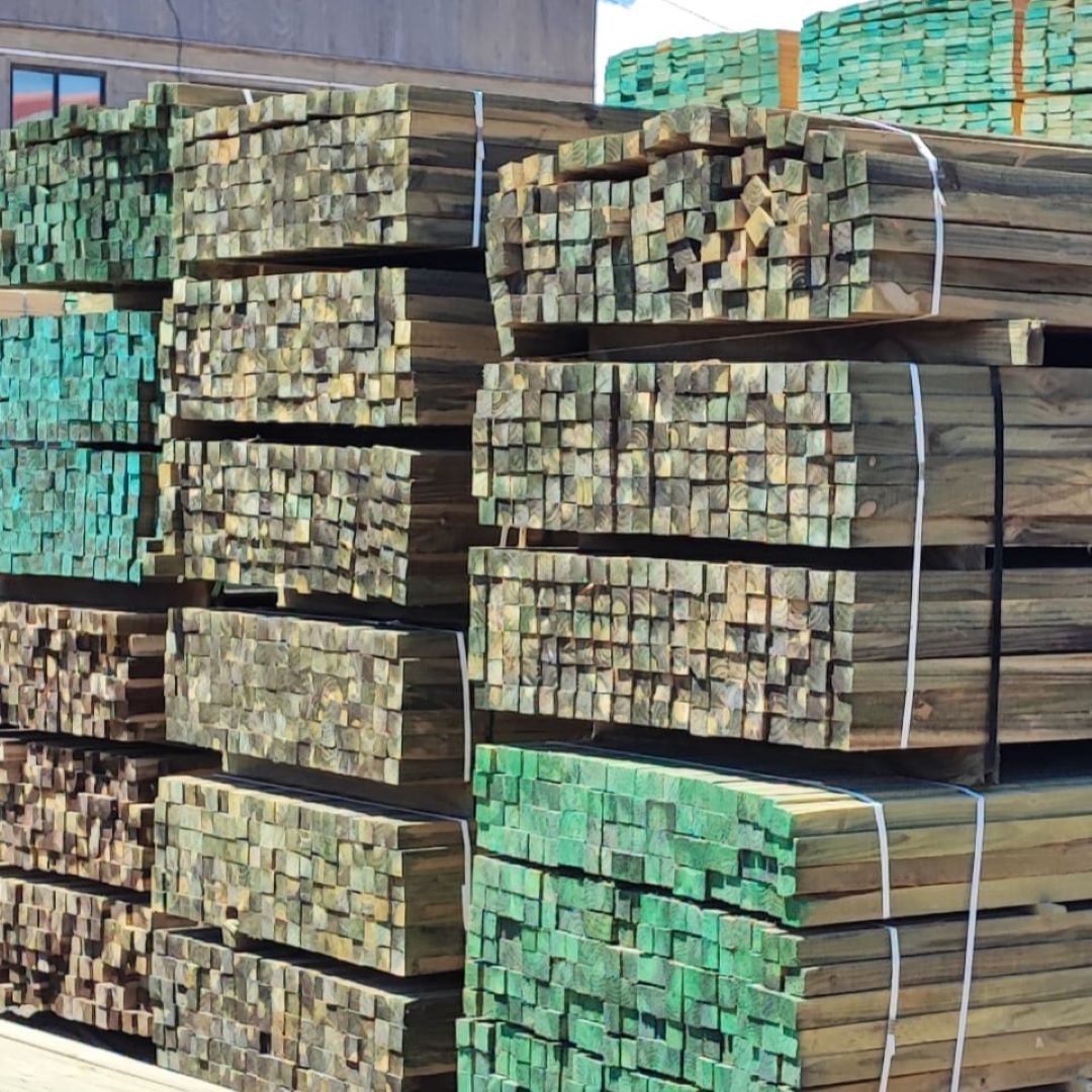 32 x 32 mm x 3.20 mts raw impregnated pine