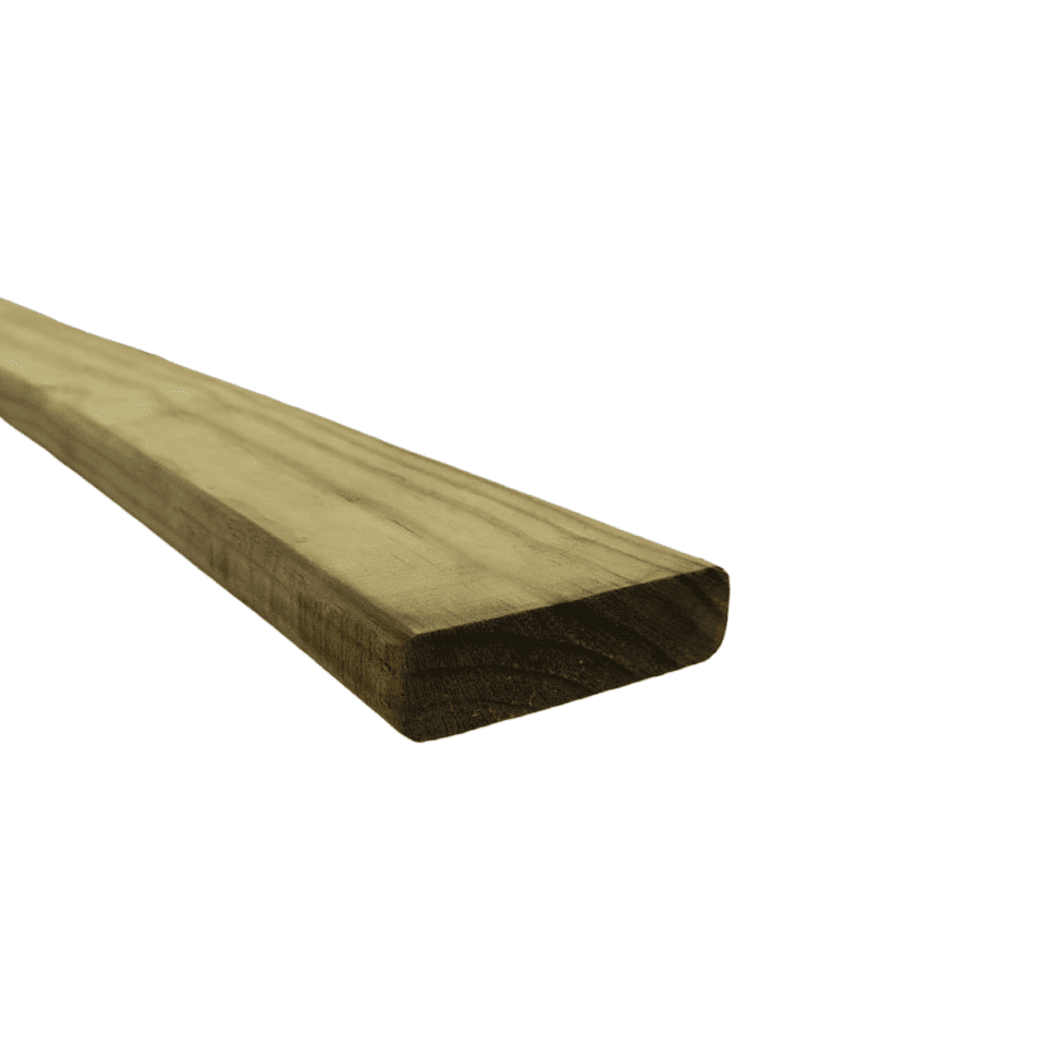 Tabla Deck para Terraza 1 ½” x 3” x 3.20 mt | Pino Radiata Impregnado y Cepillado con Cantos Redondeados