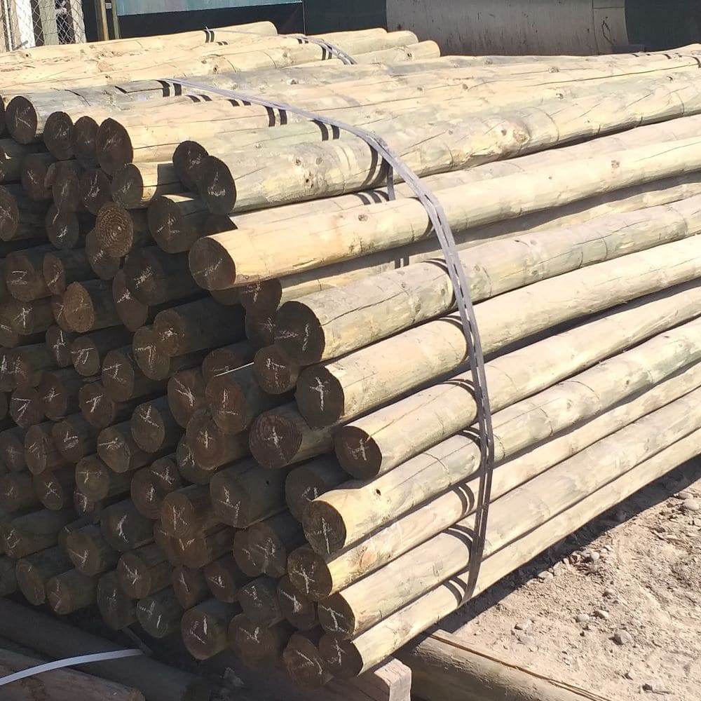 Impregnated pine padding 3" to 4" x 3.00 m