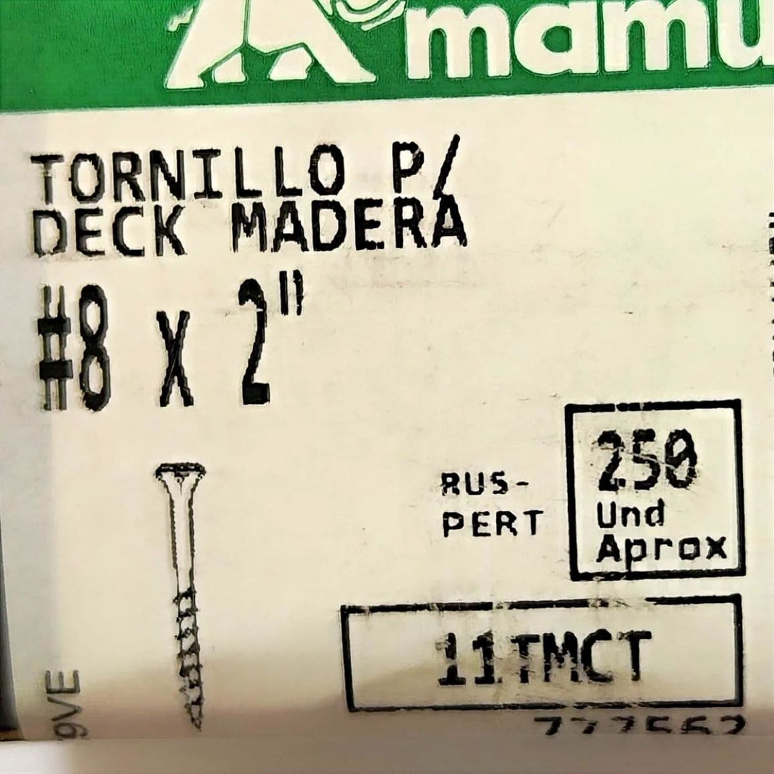 Tornillo Madera Deck “Ruspert Verde” –