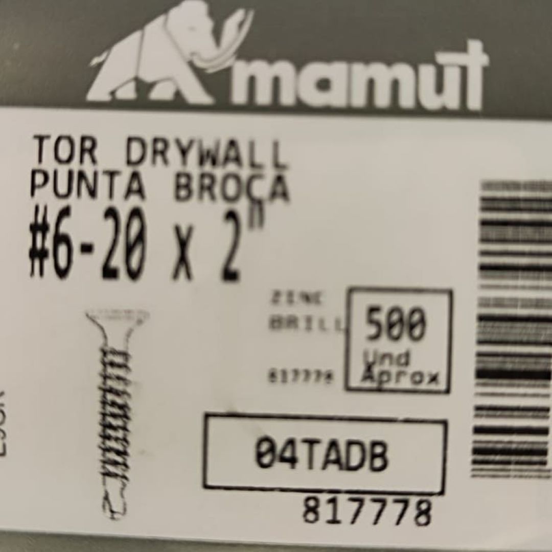 Tornillo Drywall Punta Broca 